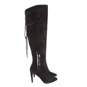 DOLCE VITA Inara Black Suede Pointed Toe Over the Knee Boots Size 6.5
